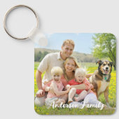 カスタム2枚フォトファミリー両面パーソナライズされた キーホルダー (正面)