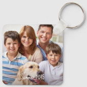 カスタム2枚フォトファミリー両面ペットキッズ キーホルダー (裏面)