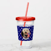 カスタム2枚USAアメリカ国旗かわいい アクリルタンブラー (裏面)