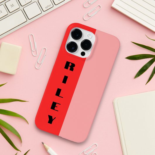 カスタム2色ブロックバラ赤面赤ビッグネーム Case-Mate iPhoneケース