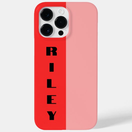 カスタム2色ブロックバラ赤面赤ビッグネーム Case-Mate iPhoneケース (裏面)