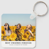 カスタム2面の写真と名前BFF Keychain キーホルダー (裏面)