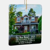 カスタム2面の新しいホーム写真(年、名前) セラミックオーナメント (右)