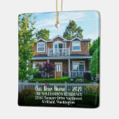 カスタム2面の新しいホーム写真(年、名前) セラミックオーナメント (左)