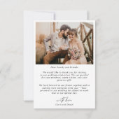 カスタム2面フォト結婚のサンキューカード サンキューカード (裏面)