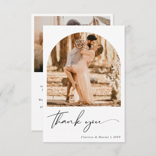 カスタム2面フォト結婚のサンキューカード サンキューカード (正面/裏面)
