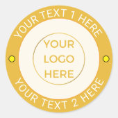 カスタム20ゴールデンカンパニーのロゴ&文字 | エレガント ラウンドシール (正面)