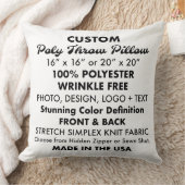 カスタム20パーソナライズされたインチスローフォトピロー（Zip添付） クッション (ブランケット)