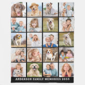 カスタム20フォトコラージュパーソナライズされたフモダンァミリ フリースブランケット (正面)