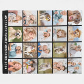 カスタム20フォトコラージュパーソナライズされたフモダンァミリ フリースブランケット (正面(横))