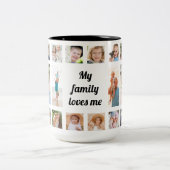 カスタム20家族の写真コラージュ家族が私を愛している ツートーンマグカップ (中央)