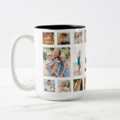 カスタム20家族の写真コラージュ家族が私を愛している ツートーンマグカップ (左)