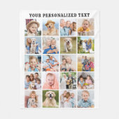 カスタム20枚コラージュトレンディー誕生日 フリースブランケット (正面)