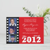 カスタム2012のフィルムのストリップの卒業の招待状 招待状 (スタンド正面)