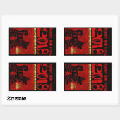 カスタム2018ドッグ年中国の家族Vステッカー 長方形シール (シート)