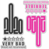 カスタム2020中指レビューPink Black 4パック シール (正面)