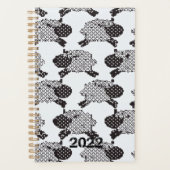 カスタム2022羊のセーター未加工の月次ウィークリー プランナー手帳 (正面)