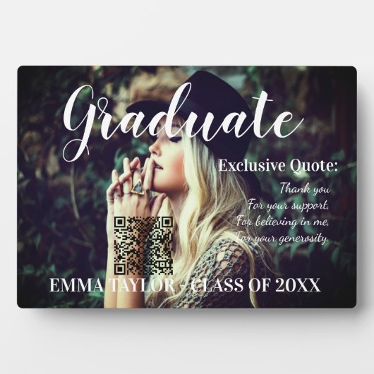 カスタム2023年写真卒業タイポグラフィ フォトプラーク (正面)