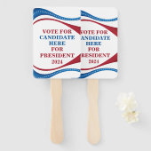 カスタム2024年大統領候補者集会の追加 ハンドファン (正面&裏面)