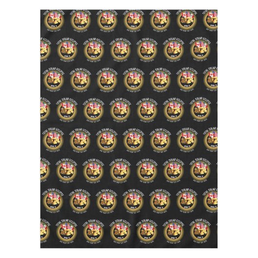 カスタム2024年ECLIPSEフラグ太陽のの合計 テーブルクロス (正面)