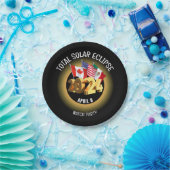 カスタム2024年ECLIPSEフラグ太陽のの合計 ペーパープレート (パーティー)