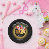 カスタム2024年ECLIPSEフラグ太陽のの合計 ペーパープレート (パーティー)