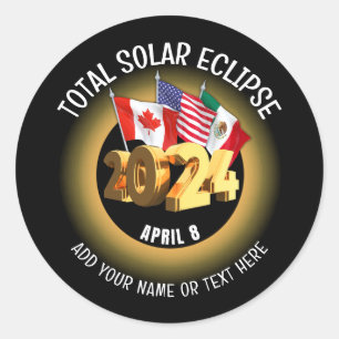 カスタム2024年ECLIPSEフラグ太陽のの合計 ラウンドシール