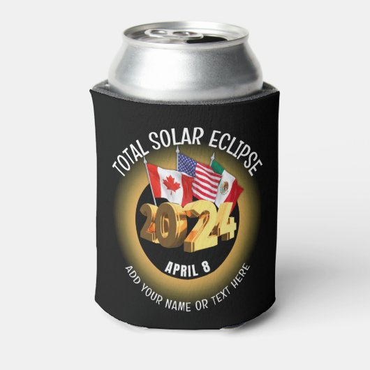 カスタム2024年ECLIPSEフラグ太陽のの合計 缶クーラー (缶裏面)