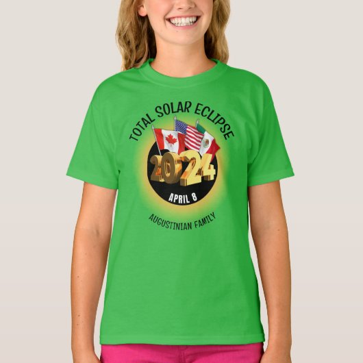 カスタム2024年ECLIPSEフラグ太陽のの子の合計 Tシャツ (正面)