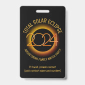 カスタム2024年ECLIPSE子太陽のグル失ったープ合計 バッジ (裏面)