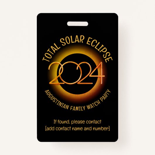 カスタム2024年ECLIPSE子太陽のグル失ったープ合計 バッジ (裏面)