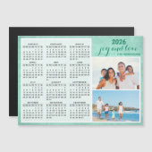 カスタム2025マグネットカレンダー家族フォトグリーン