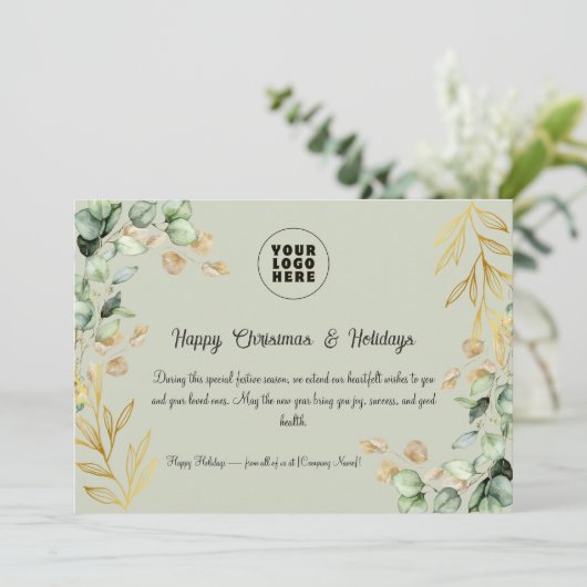 カスタム2025企業の年クリスマス・グリーティング・カード シーズンカード (スタンド正面)