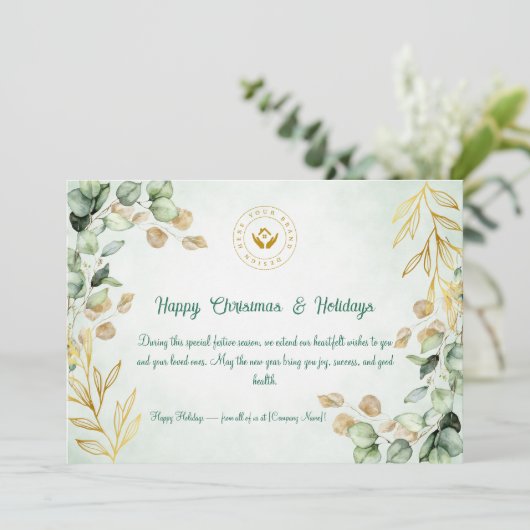 カスタム2025企業の年クリスマス・グリーティング・カード シーズンカード (スタンド正面)