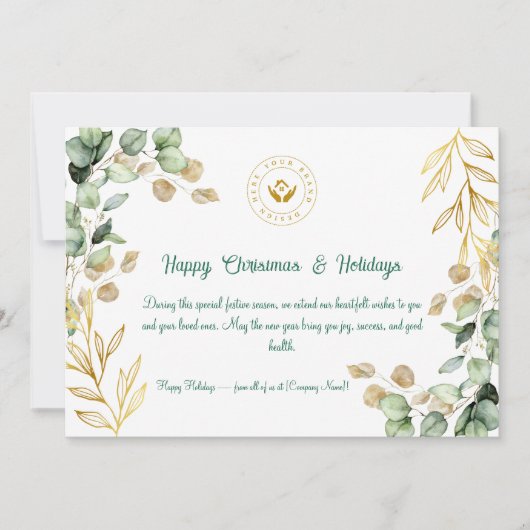 カスタム2025企業の年クリスマス・グリーティング・カード シーズンカード (正面)