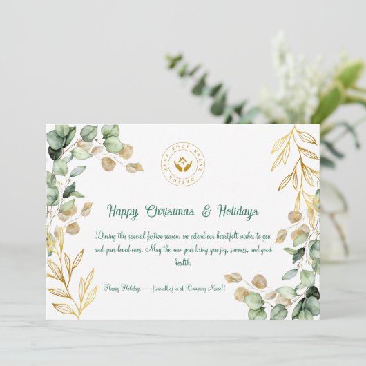 カスタム2025企業の年クリスマス・グリーティング・カード シーズンカード (スタンド正面)