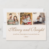カスタム2025年メリー家族フォトコラージュ シーズンカード (正面)