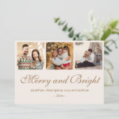 カスタム2025年メリー家族フォトコラージュ シーズンカード (スタンド正面)