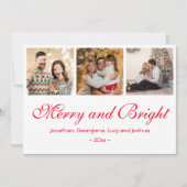 カスタム2025年メリー家族フォトコラージュ シーズンカード (正面)