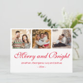 カスタム2025年メリー家族フォトコラージュ シーズンカード (スタンド正面)