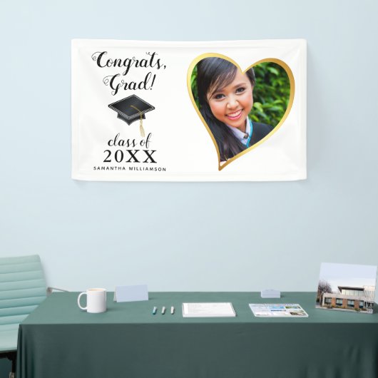 カスタム2025年卒業写真白卒業 横断幕 (トレードショー)