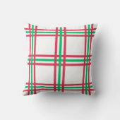 カスタム2025赤い緑の格子縞の家族の写真 クッション (裏面)