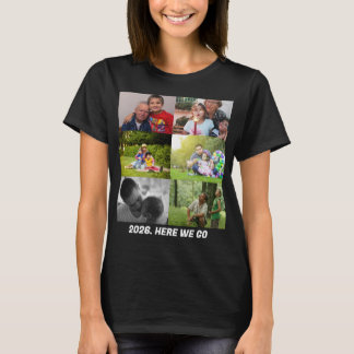 カスタム2026年がくる 6枚のフォトコラージュ Tシャツ