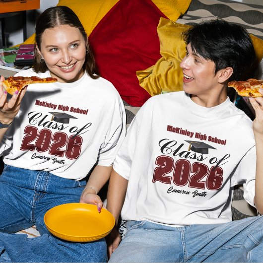 カスタム2026年卒業式 マロン Tシャツ