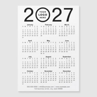 カスタム2027年マグネットカレンダー(ビジネスロゴ入り)