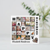 カスタム21枚写真コラージュ 誕生日プレゼント シーズンカード (スタンド正面)