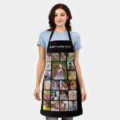 カスタム21-Photo Gridブラックエプロン名 エプロン (着用した状態)