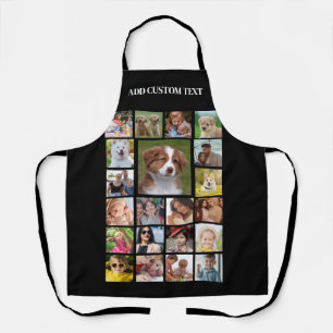 カスタム21-Photo Gridブラックエプロン名 エプロン