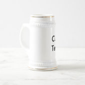 カスタム22ozビールスタイ伝統的ンホワイト&金ゴールド ビールジョッキ (正面左)