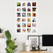 カスタム24フォトコラージュレトロインスタントフィルム ポスター (ホームオフィス)